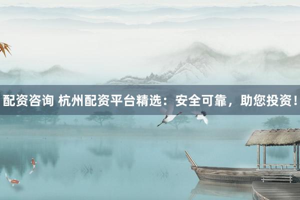 配资咨询 杭州配资平台精选：安全可靠，助您投资！