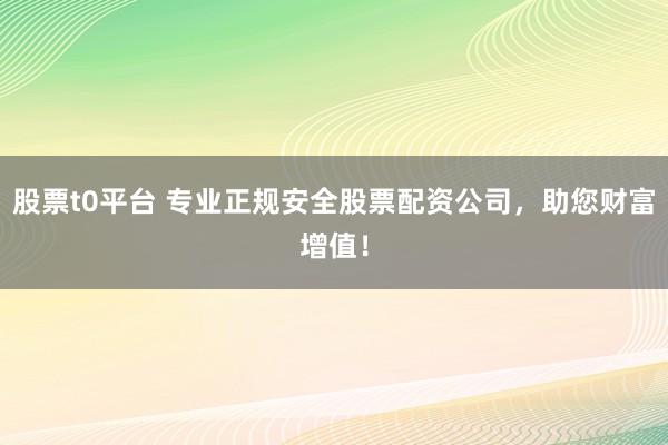 股票t0平台 专业正规安全股票配资公司，助您财富增值！