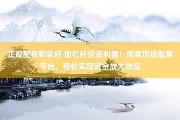 正规配资哪家好 加杠杆投资利器！探索顶级股票平台，轻松实现资金放大效应