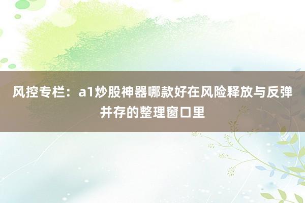 风控专栏：a1炒股神器哪款好在风险释放与反弹并存的整理窗口里